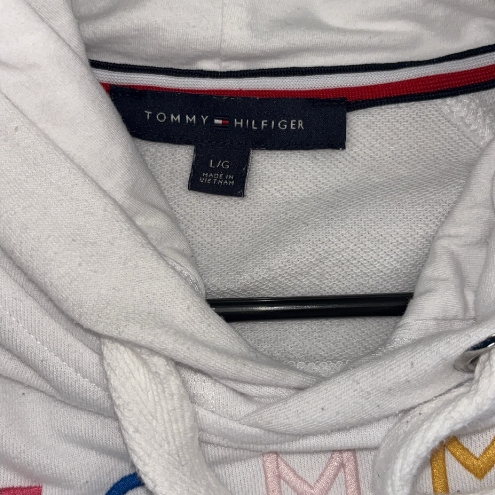 Woman’s Tommy Hilfiger White Hoodie with Colorful Embroidery - Picture 3 of 3